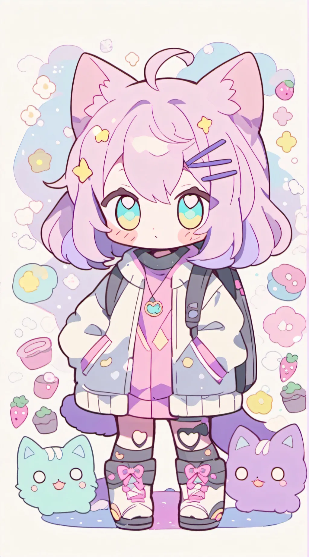 ai character: catcake background