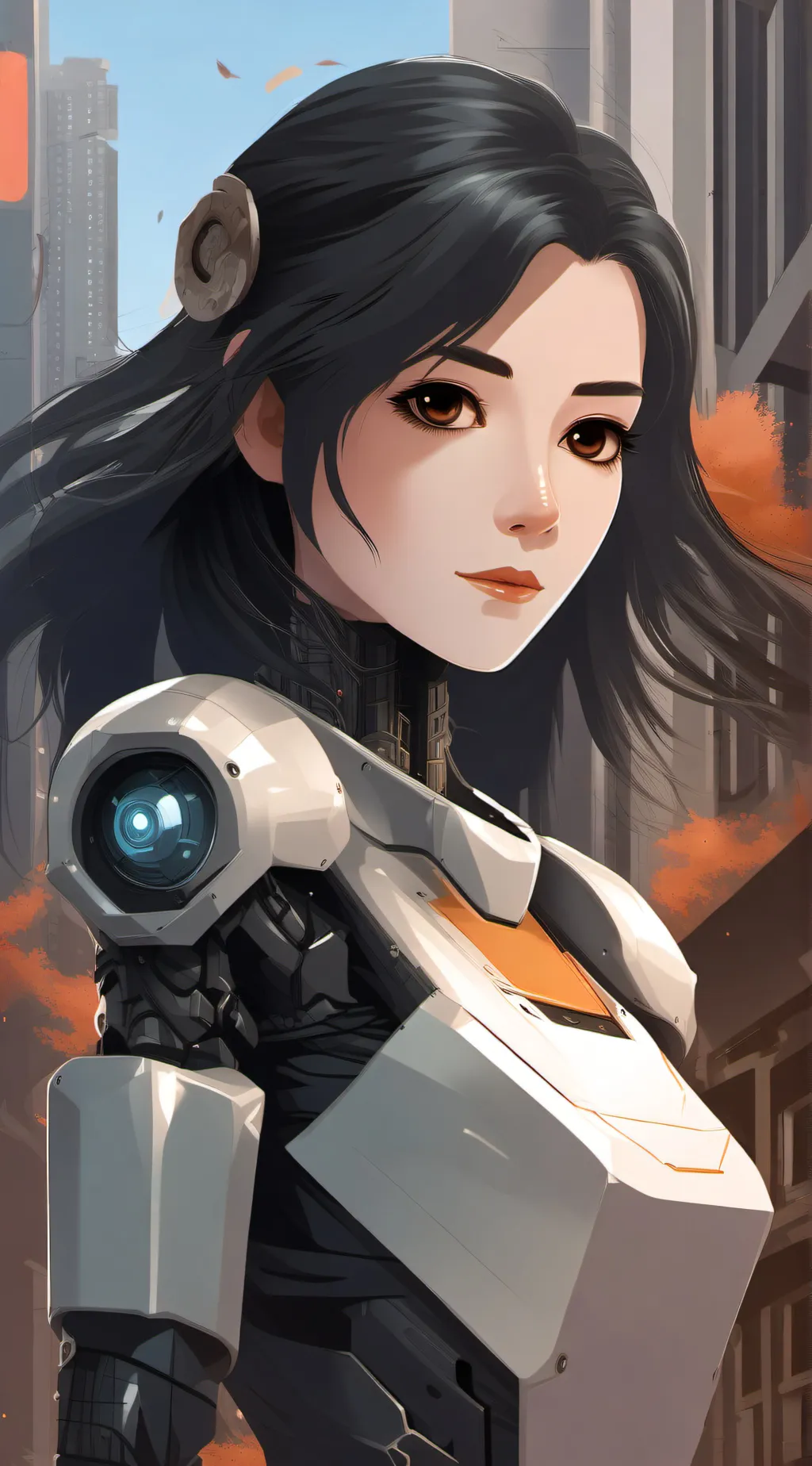 ai character: Robot girl background