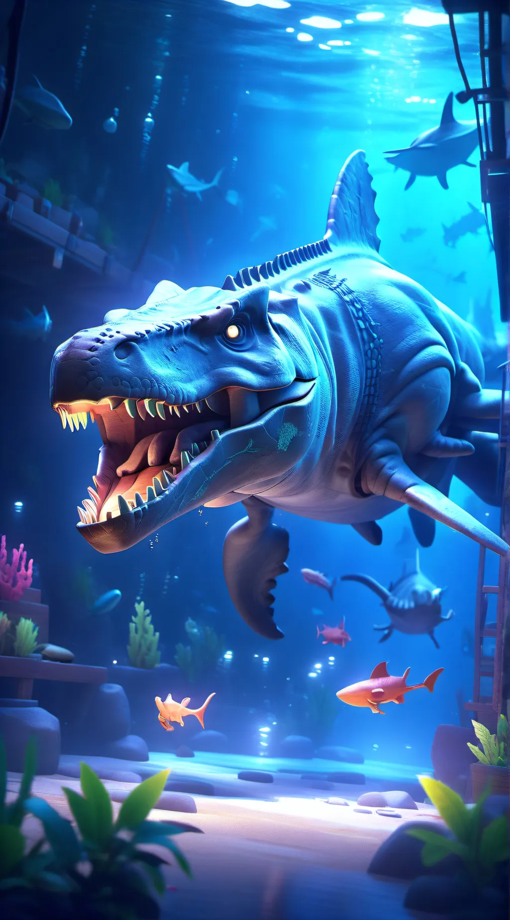 ai character: mosasaurus background