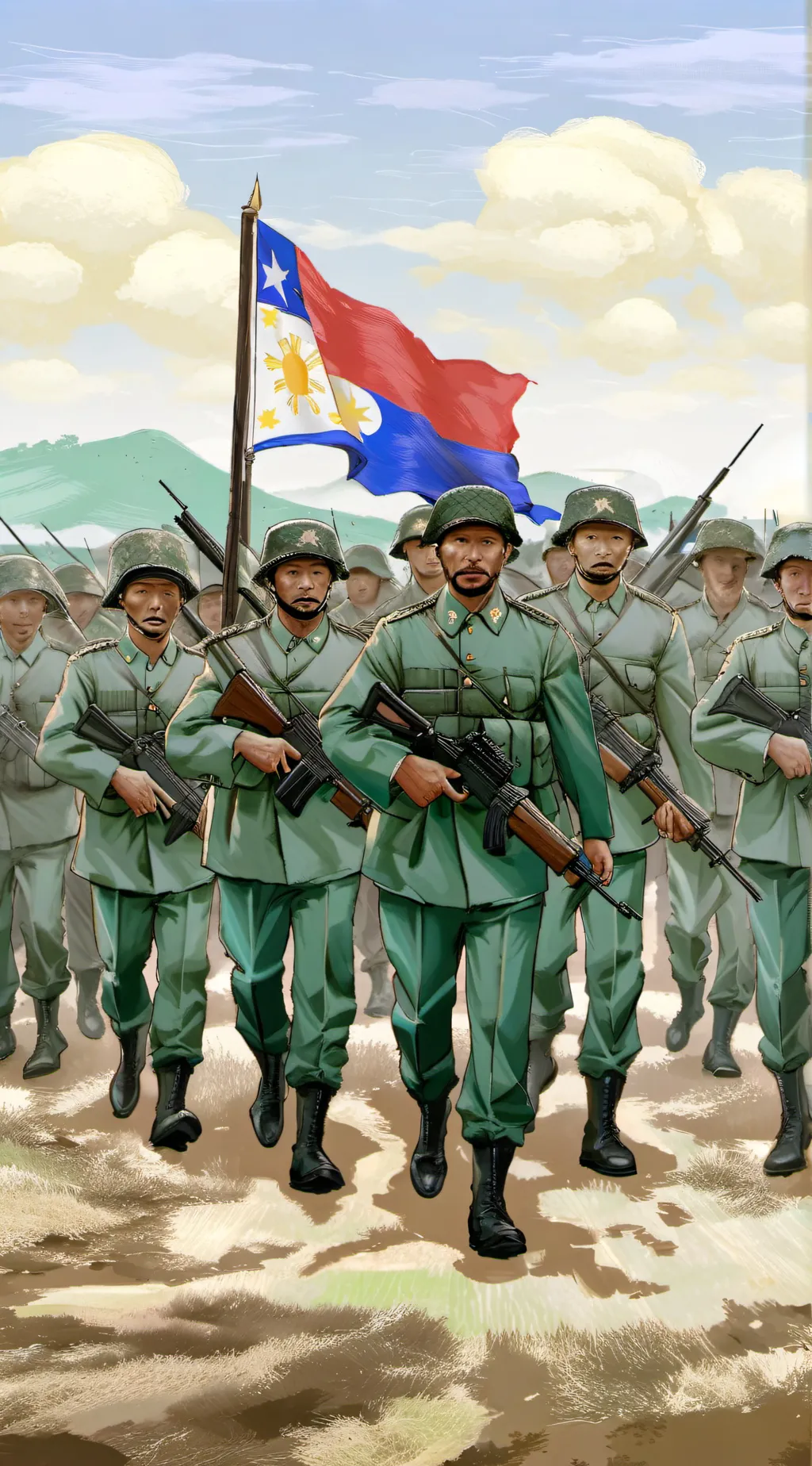 ai character: Philippines army background