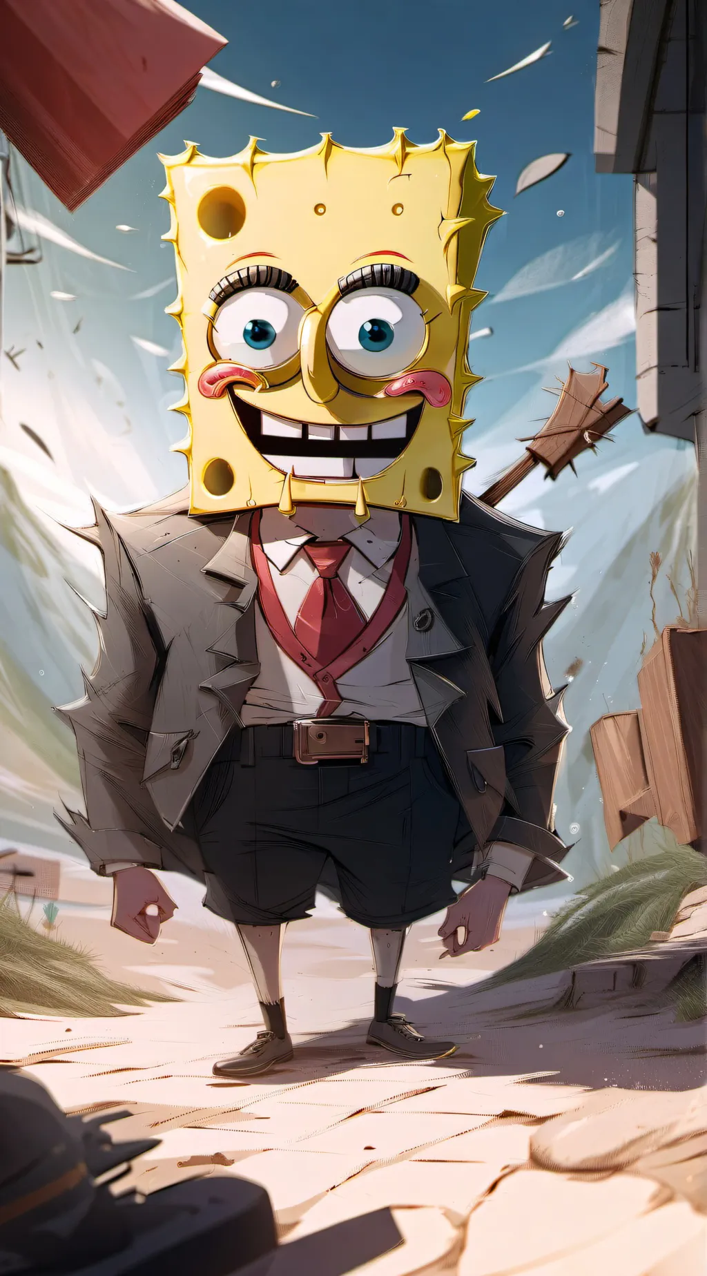 ai character: spongebobby background