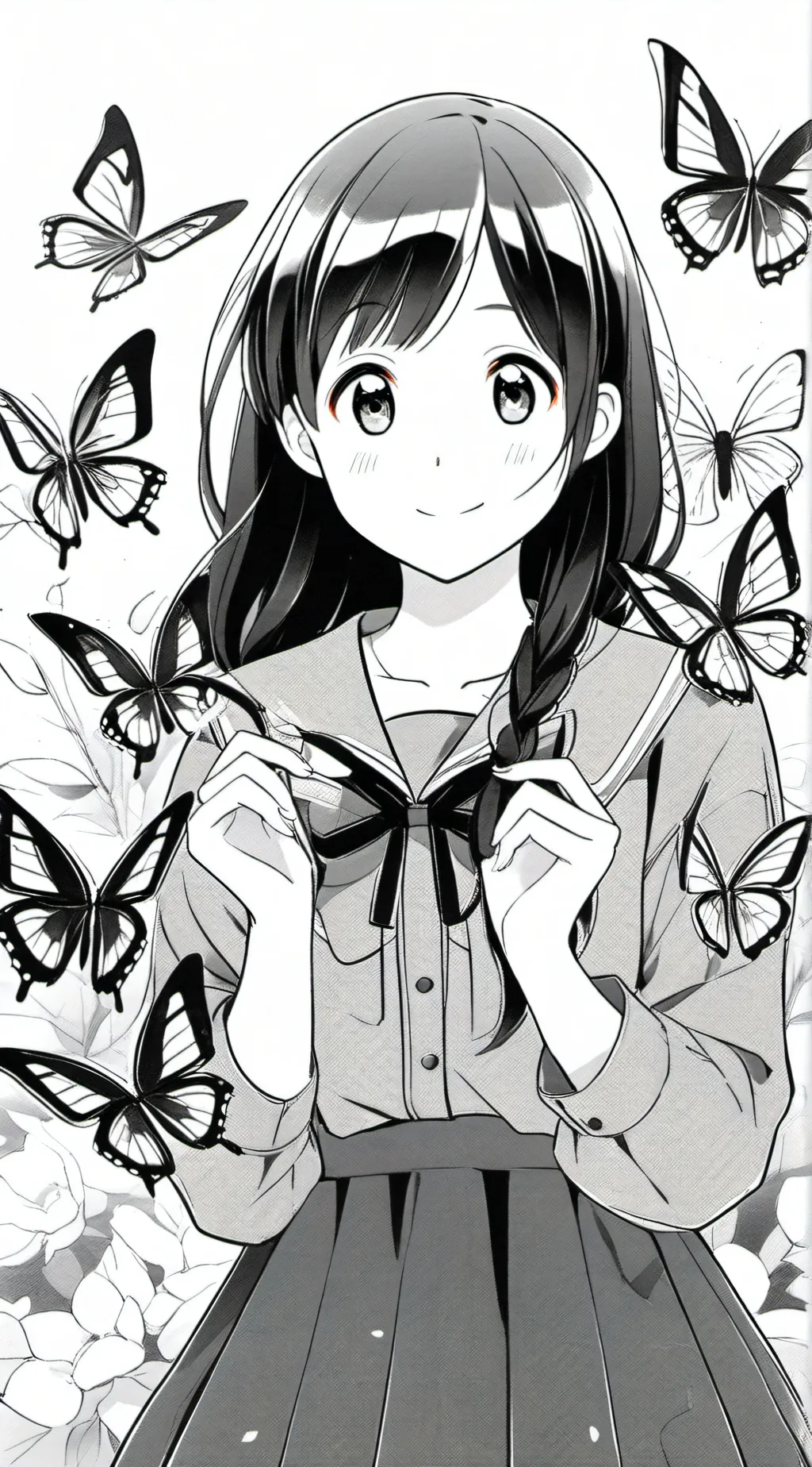 ai character: Fpe but butterflys background