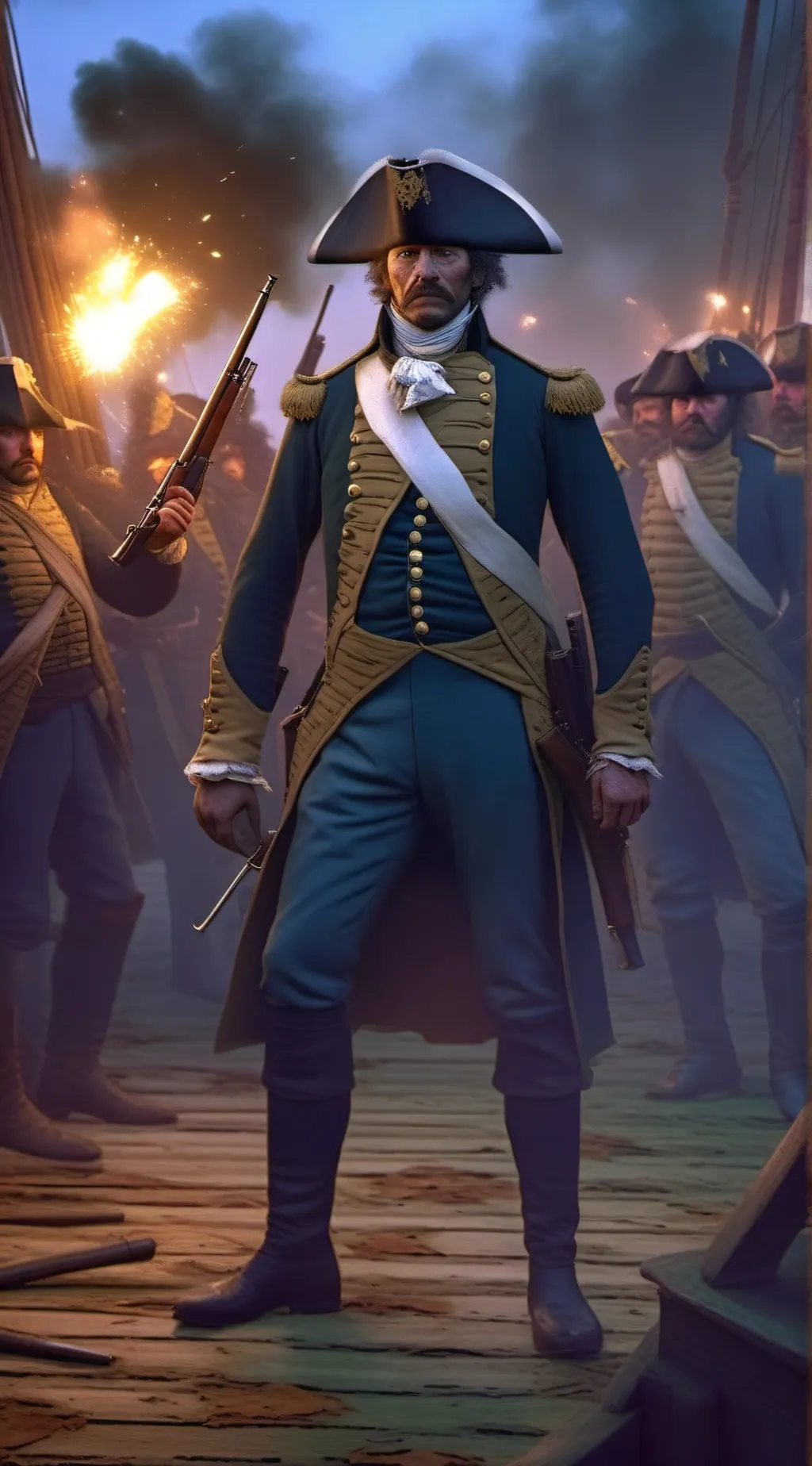 ai character: CAPTAIN MICHAEL  background