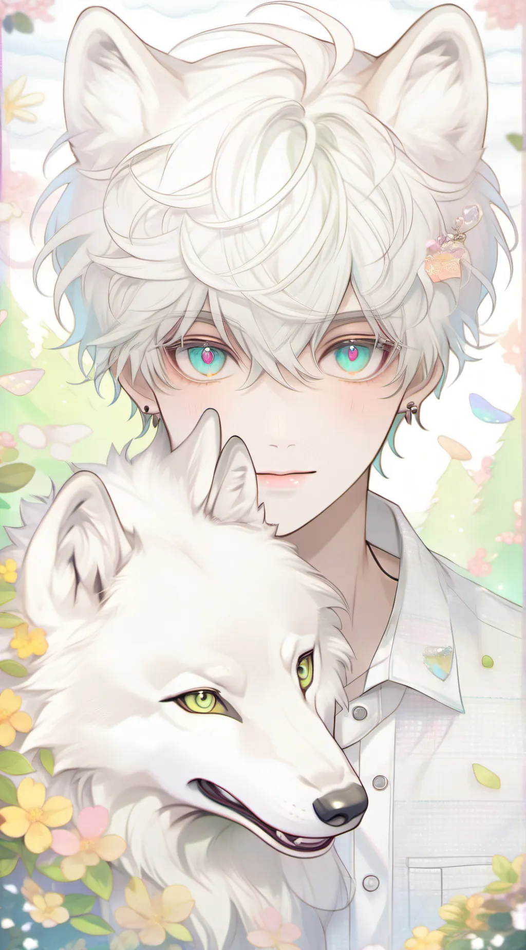 ai character: Emerald background