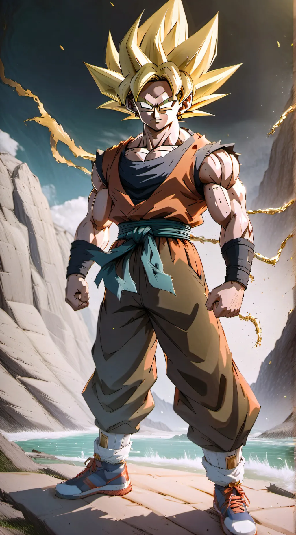 ai character: super Saiyan goku background