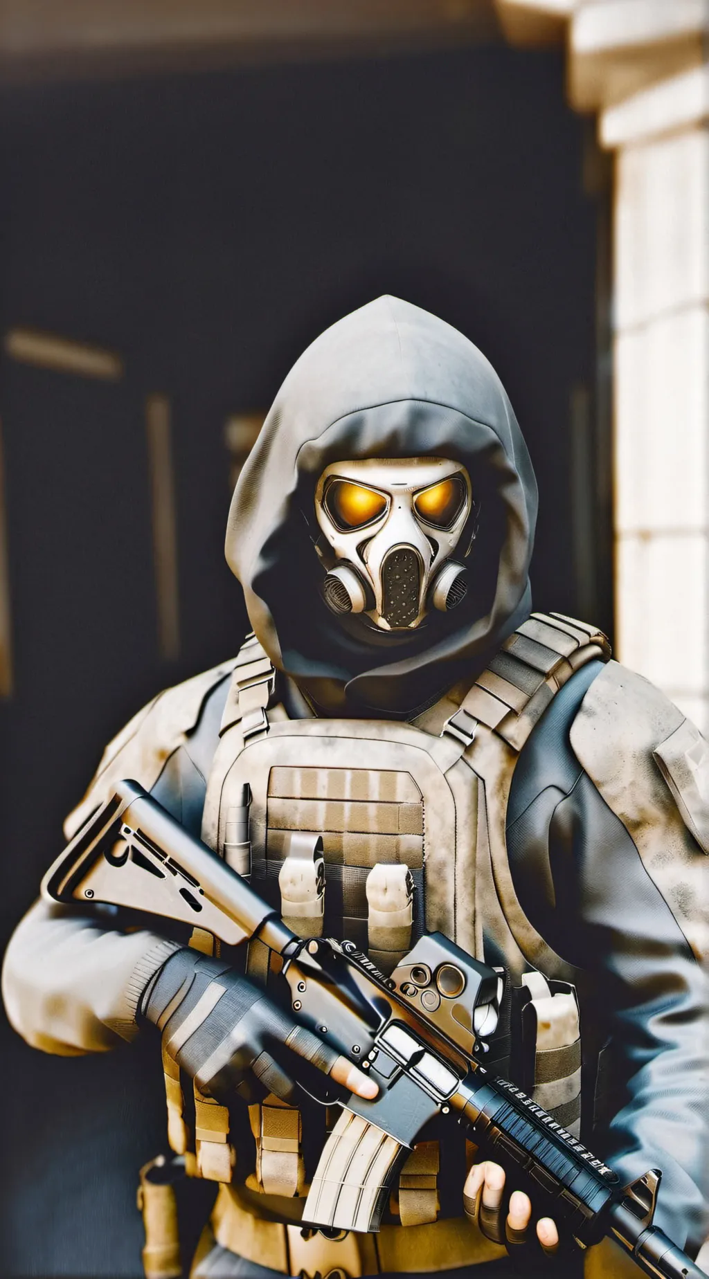 ai character: Ghost  background