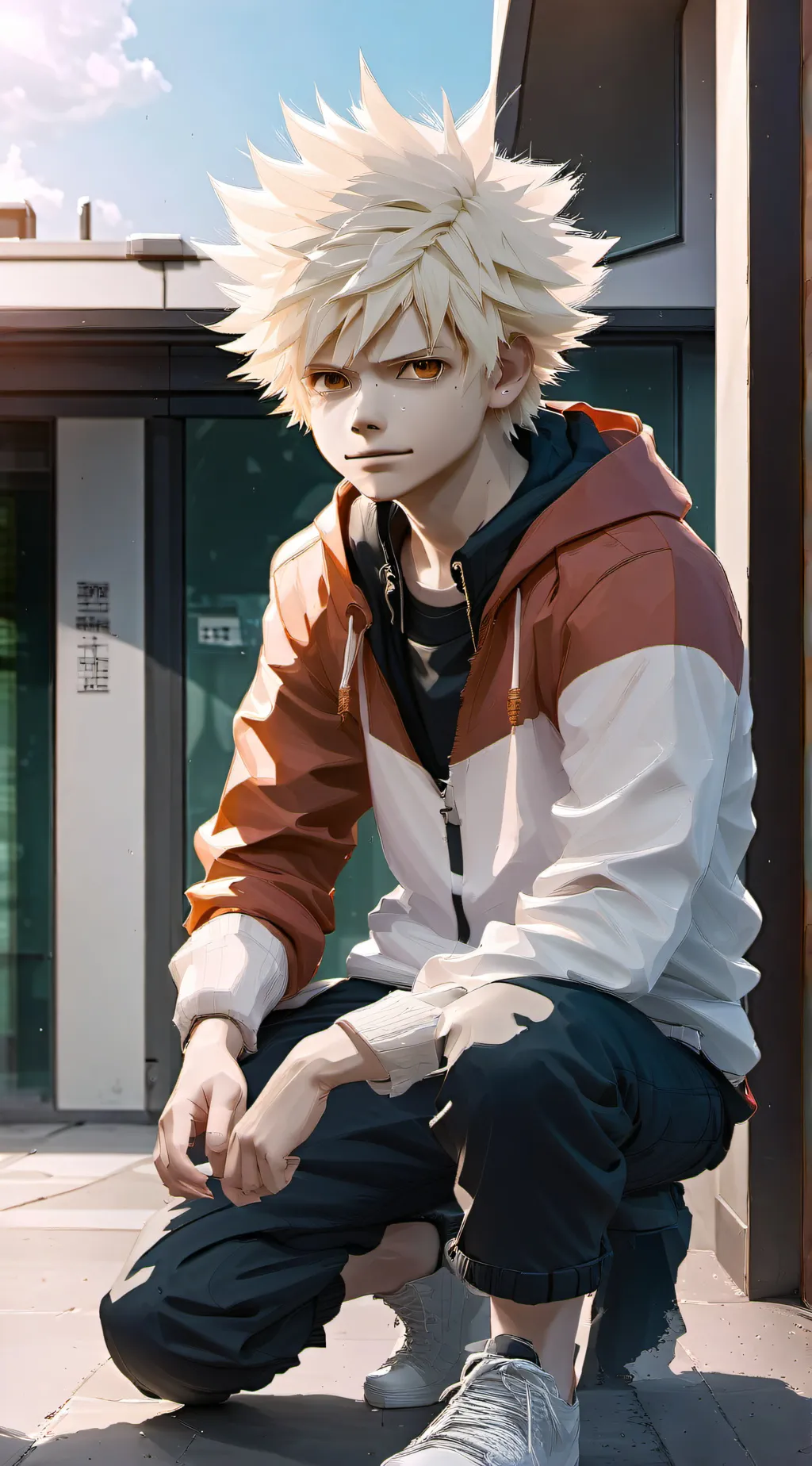ai character: Katsuki Bakugo  background
