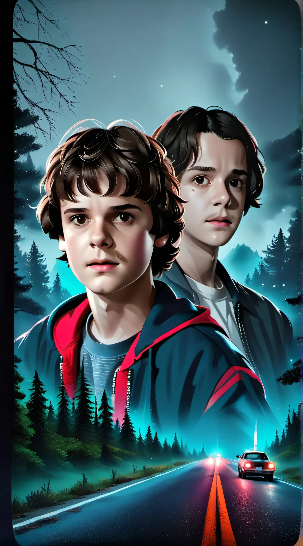 ai character: Stranger things  background