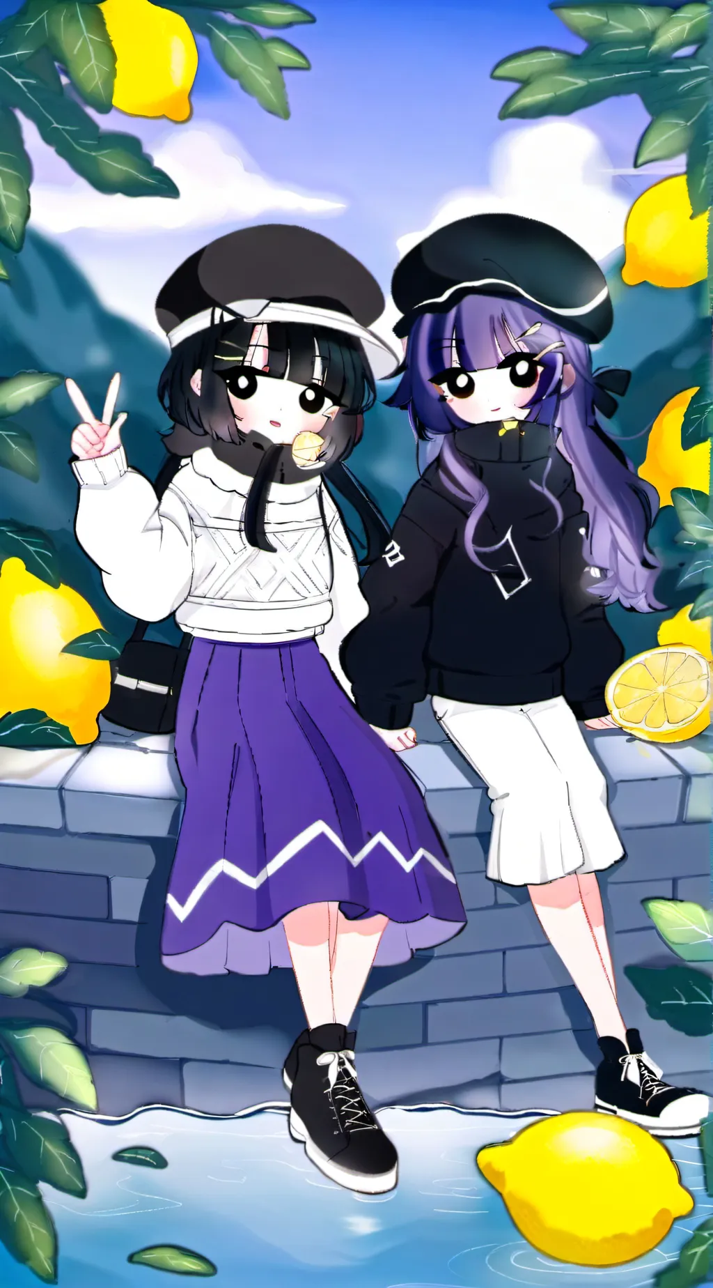 ai character: Violet and iovy background