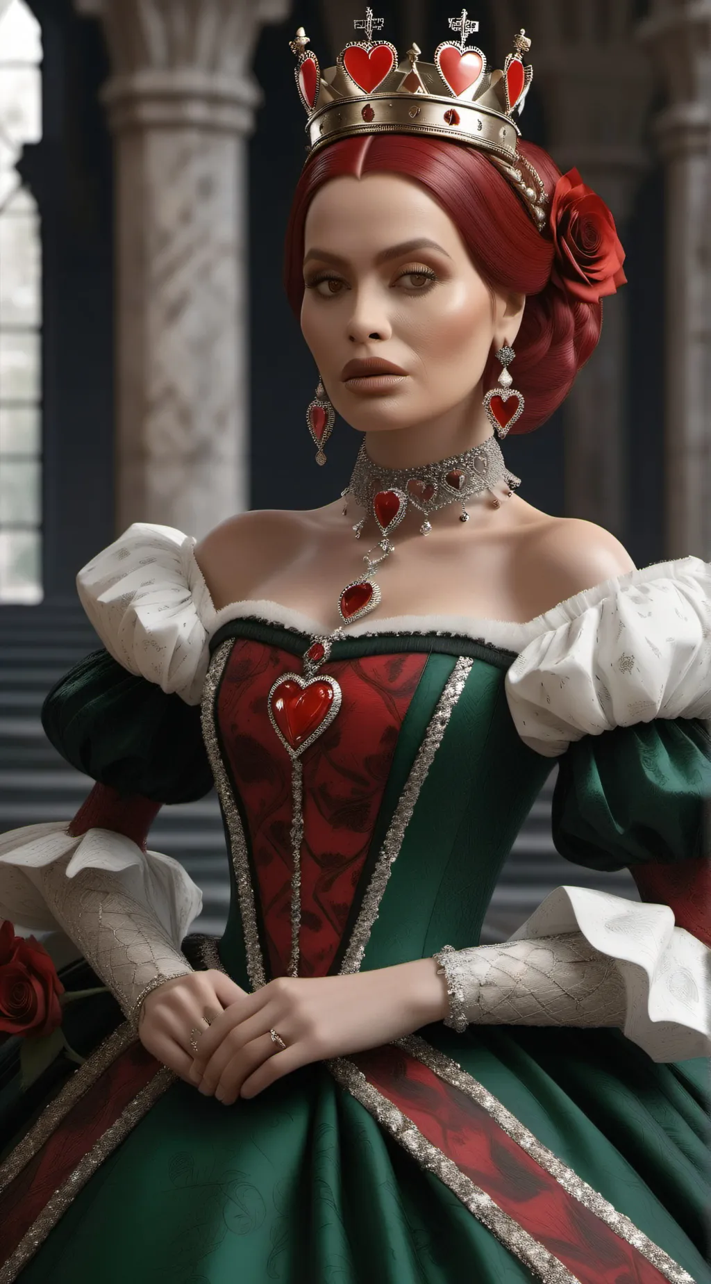 ai character: Queen of hearts🖤 background