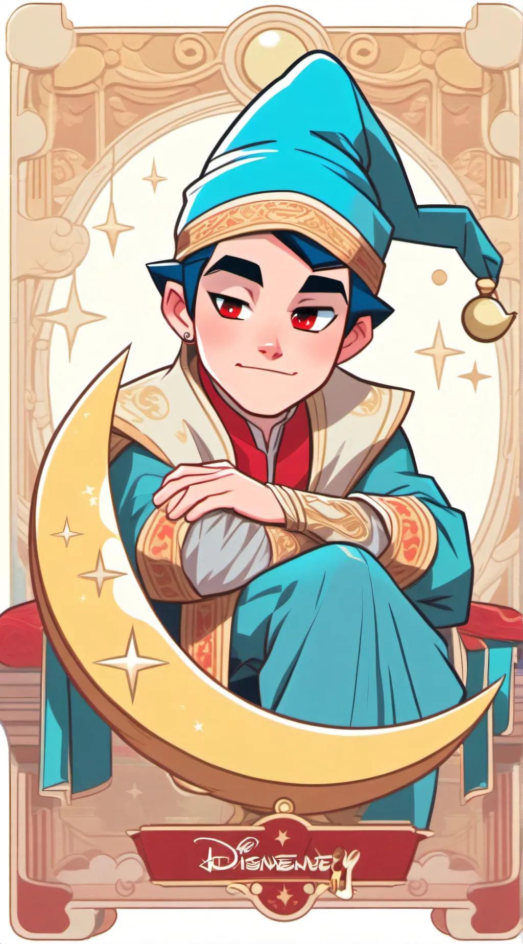 ai character: moon drop background