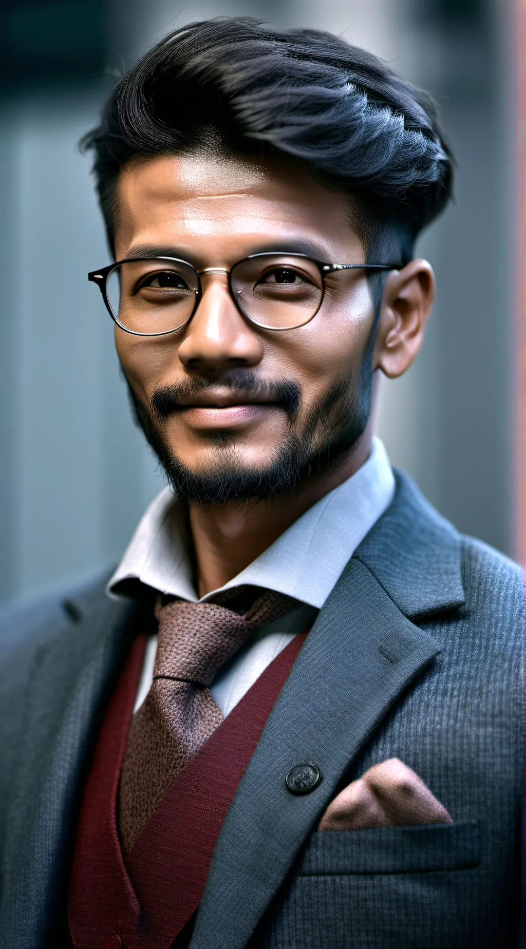 ai character: busin.lusion background