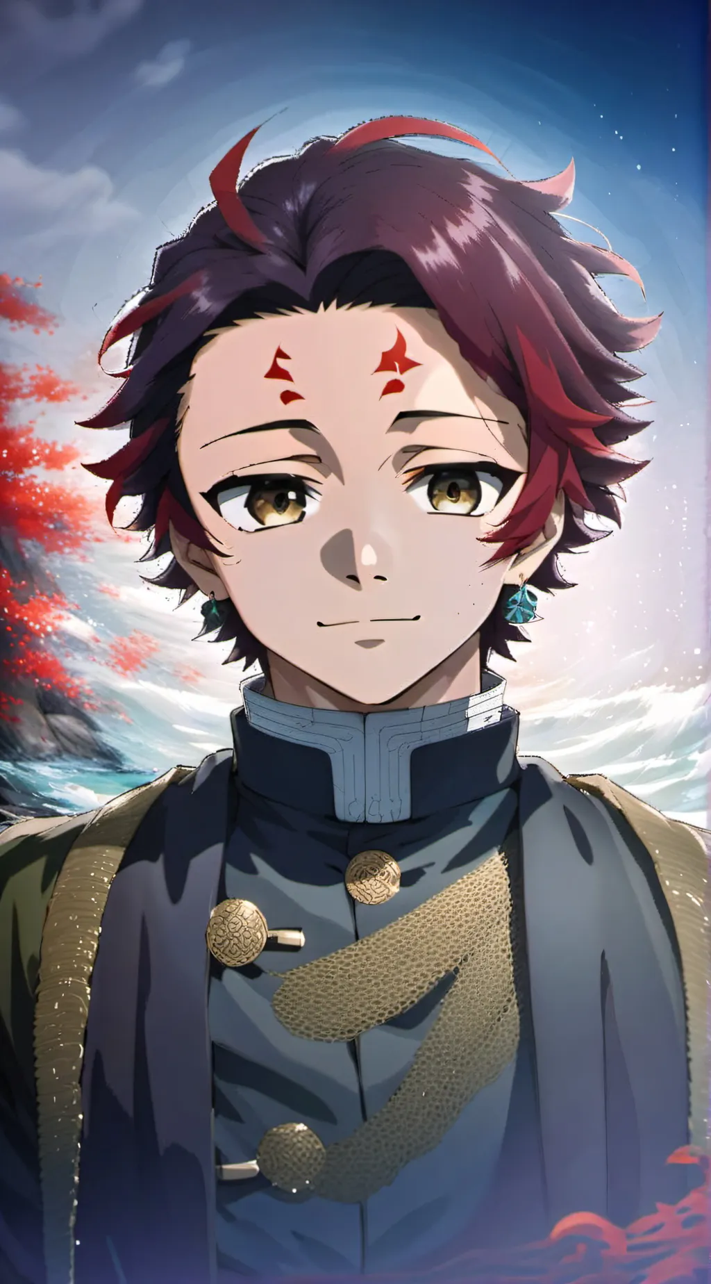 ai character: Tanjiro kamado  background