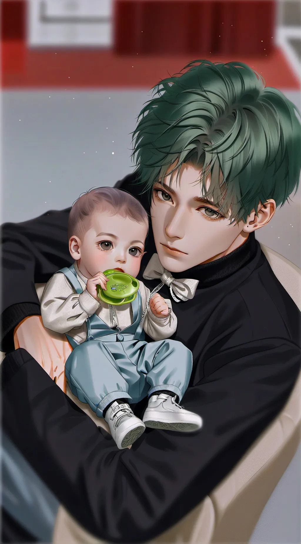 ai character: 🟢Denki & fin🐸 background