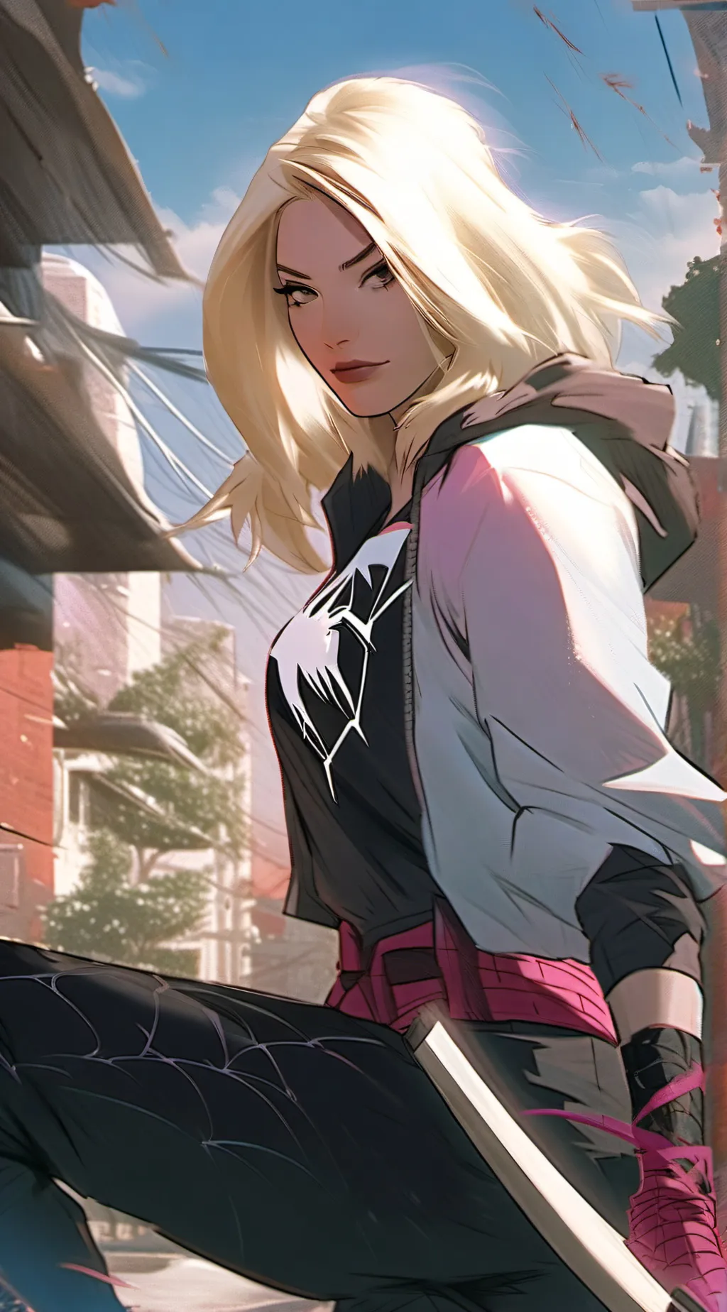 ai character: Spider Gwen background