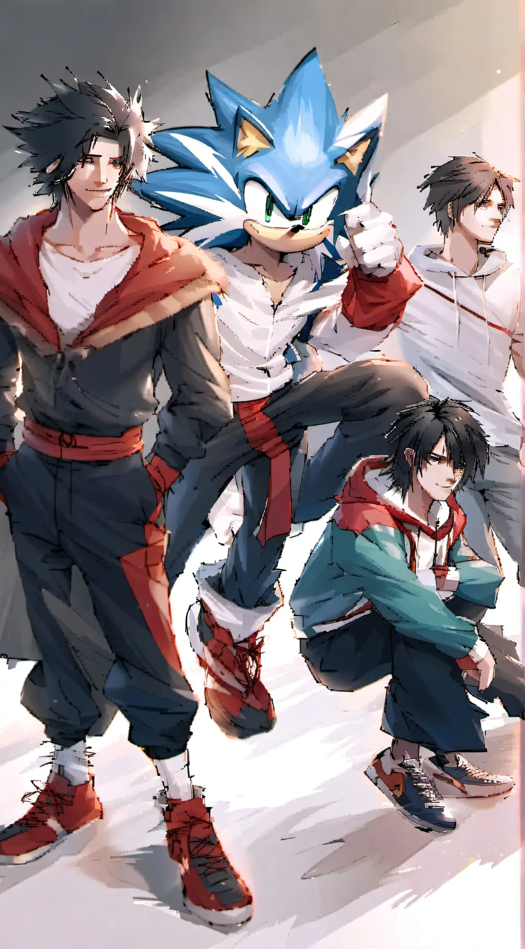 ai character: Sonic x mha background