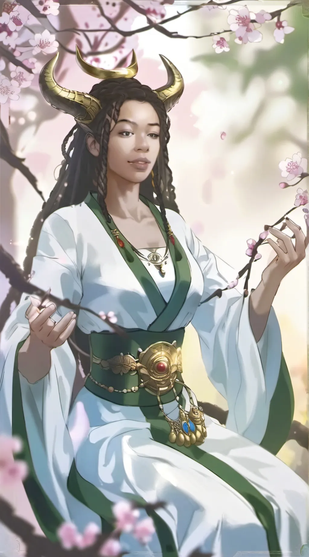 ai character: cherry background