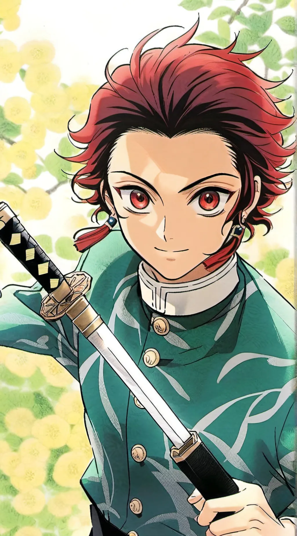 ai character: Tanjiro kamado  background