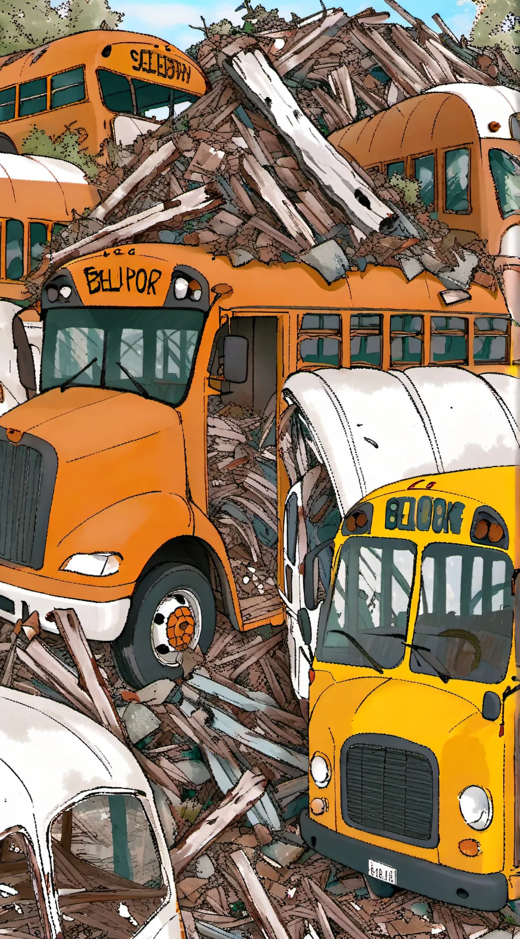 ai character: SchoolBusGraveyard background