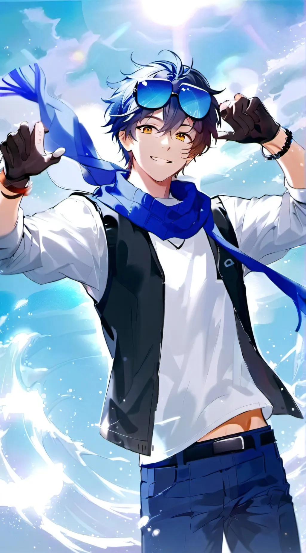 ai character: BoBoiBoy cyclone background