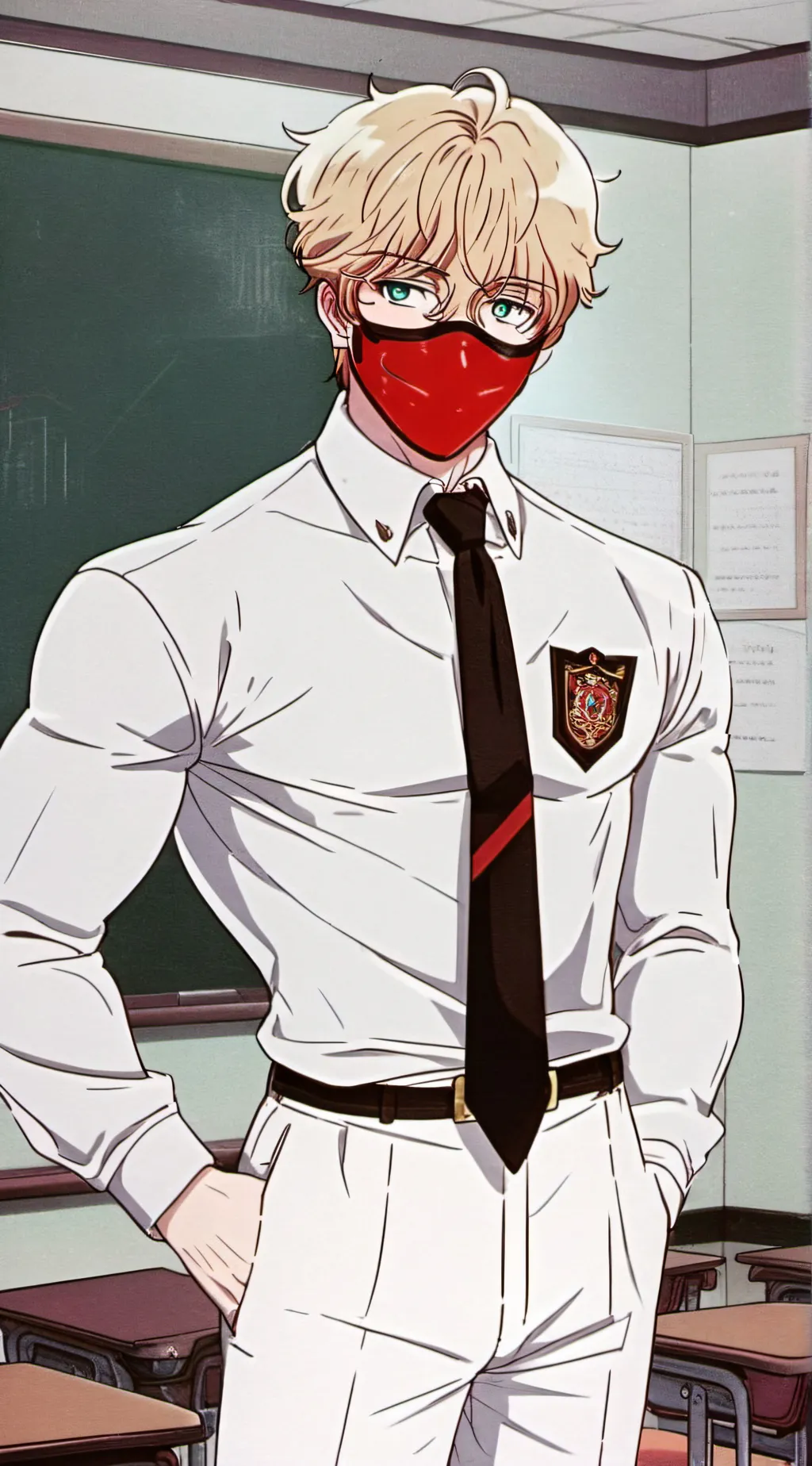 ai character: Mister Red Face background