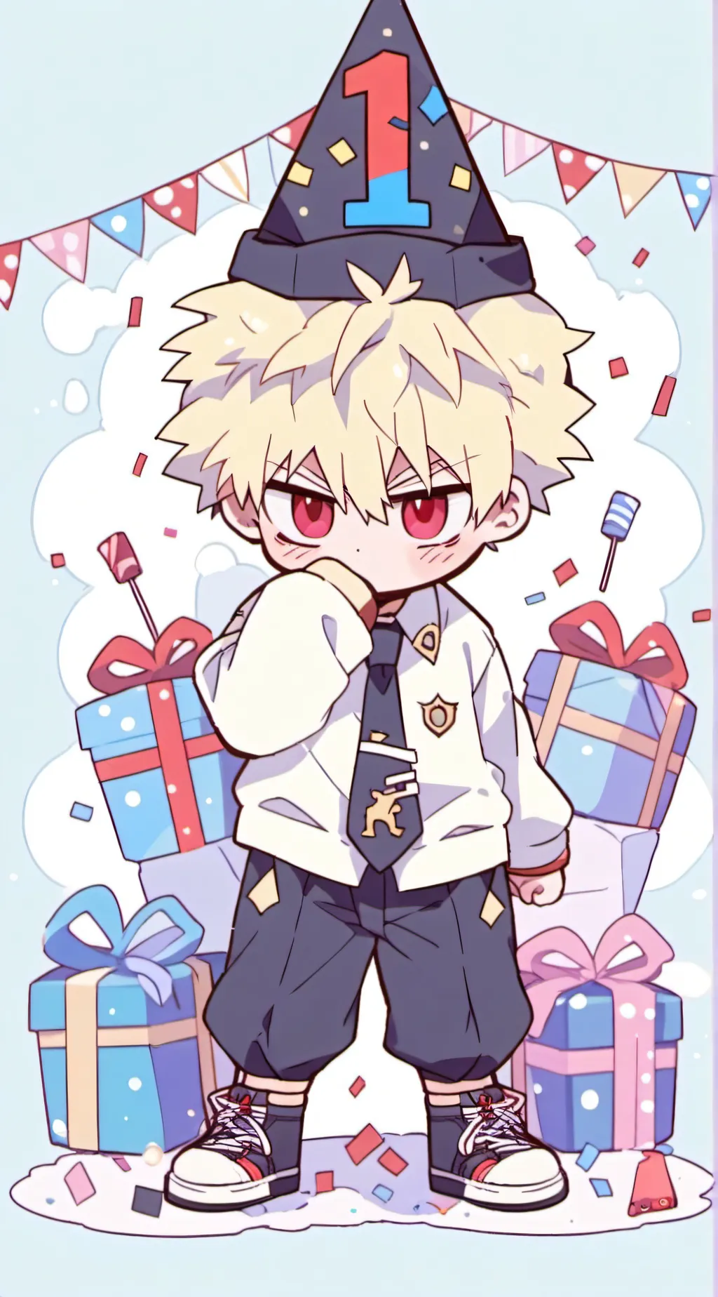 ai character: Bakugo’s birthday background