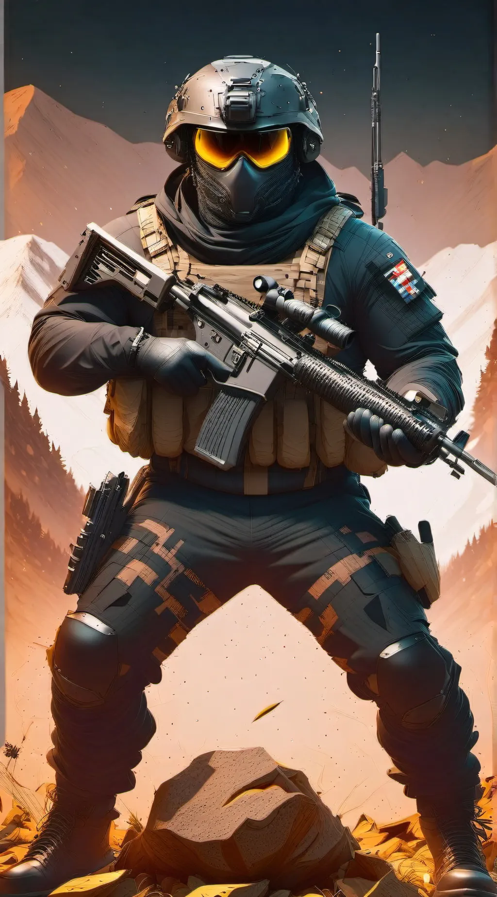 ai character: Solider background