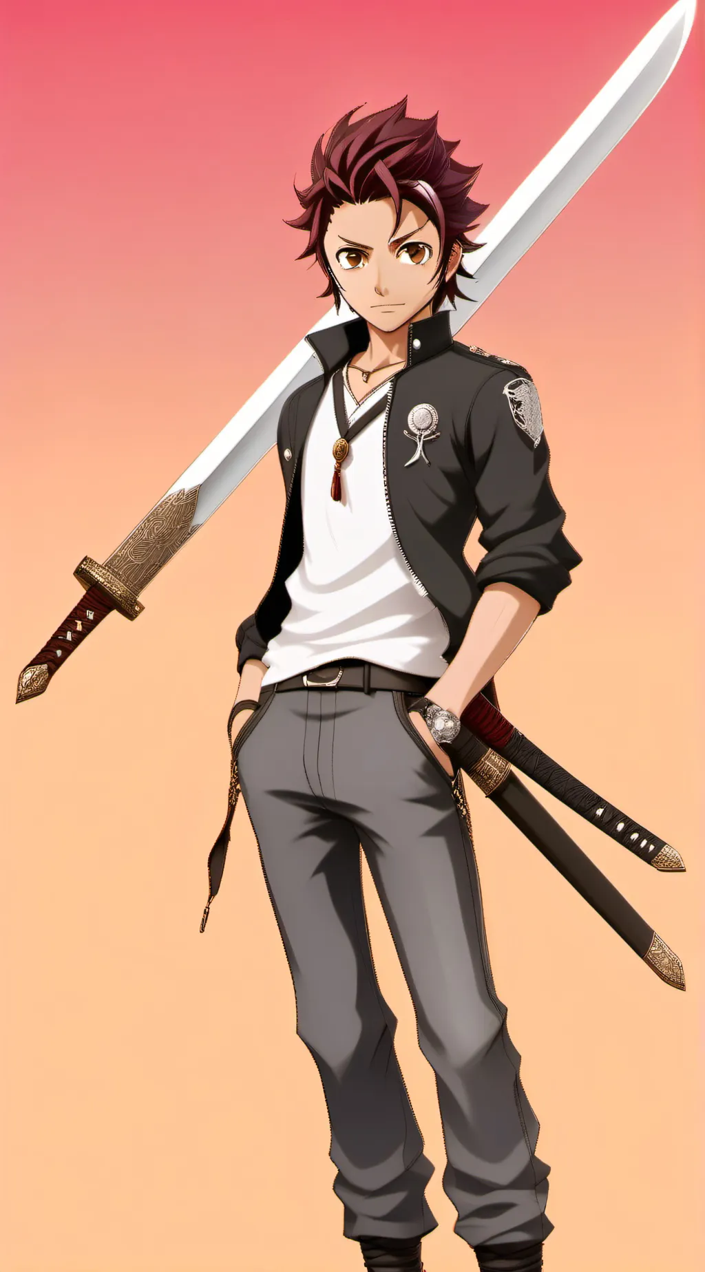 ai character: Tanjiro kamado background