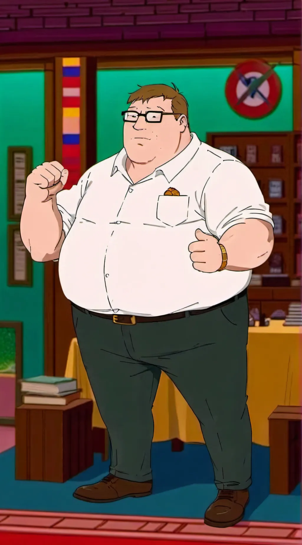ai character: Fat Peter Griffin background