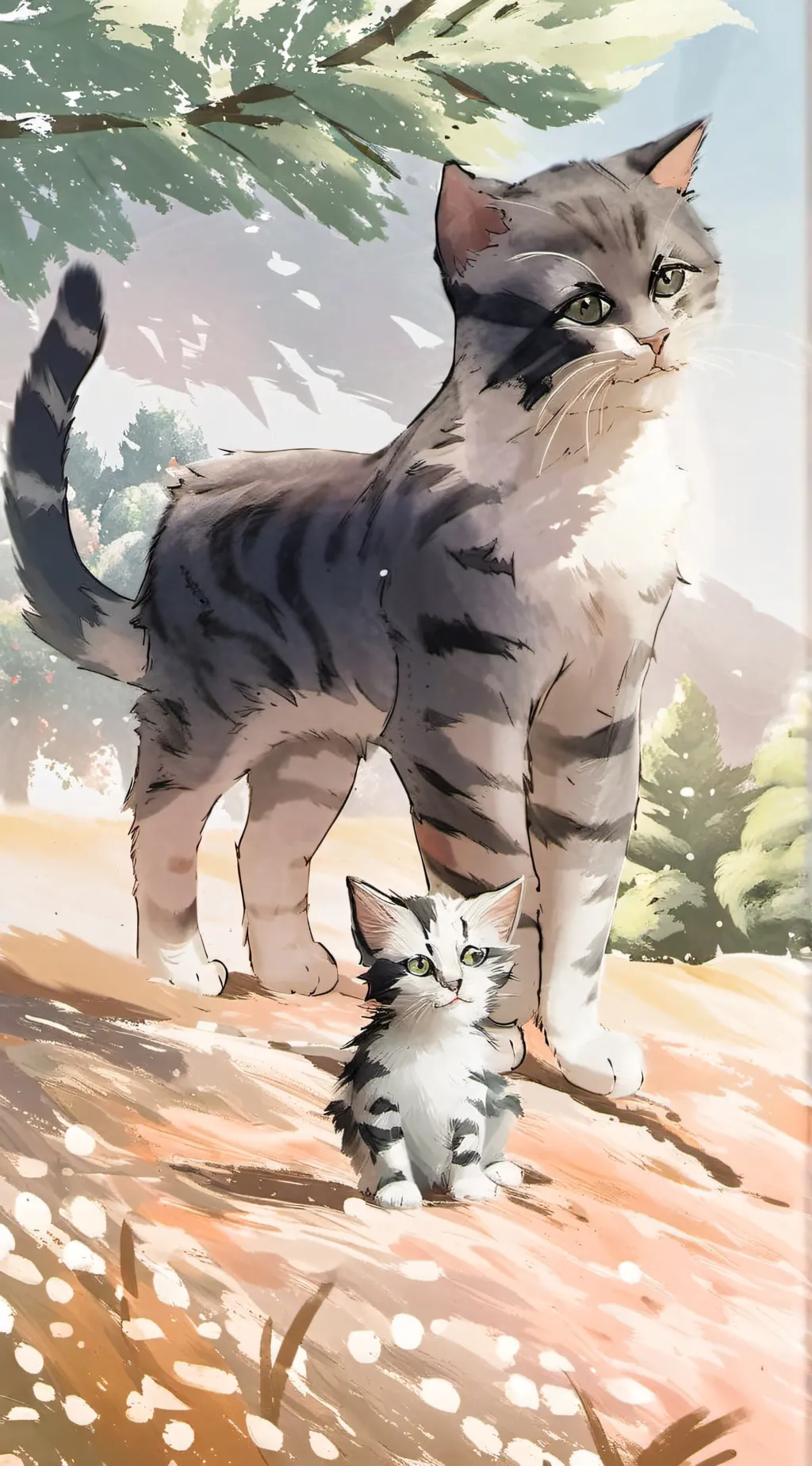 ai character: lost kitten  background