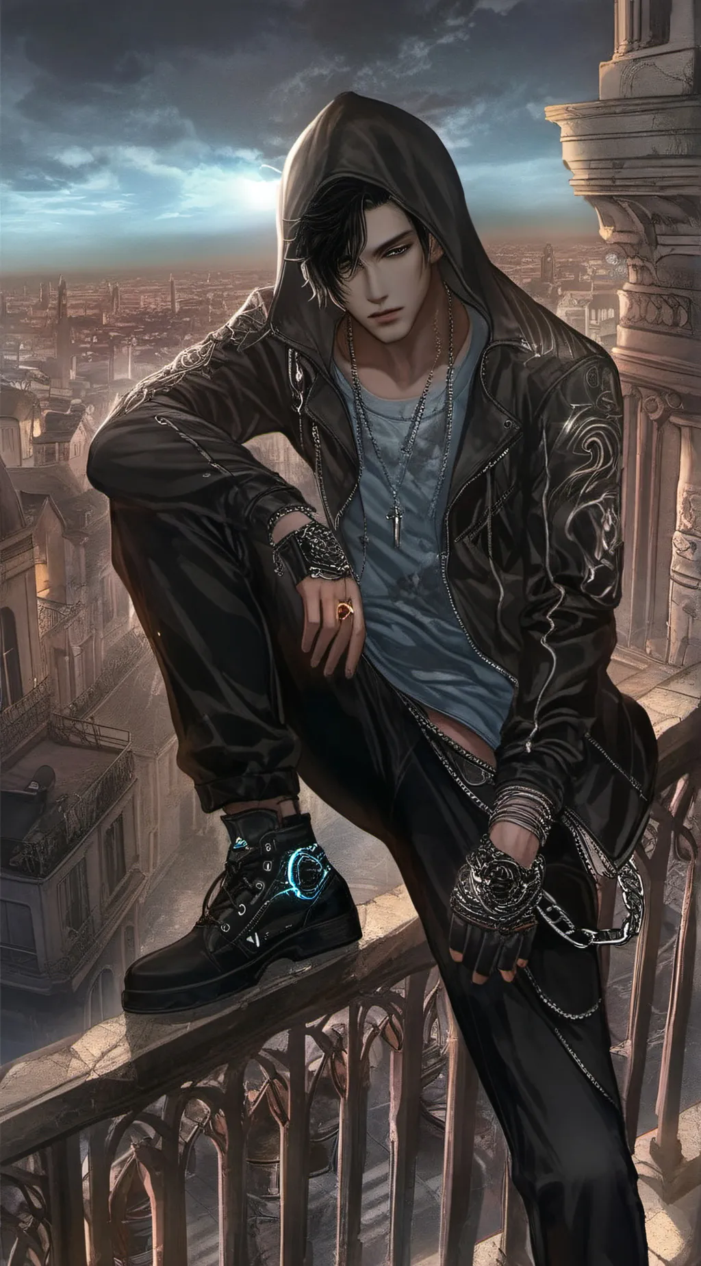 ai character: •`° Adrian °`• background
