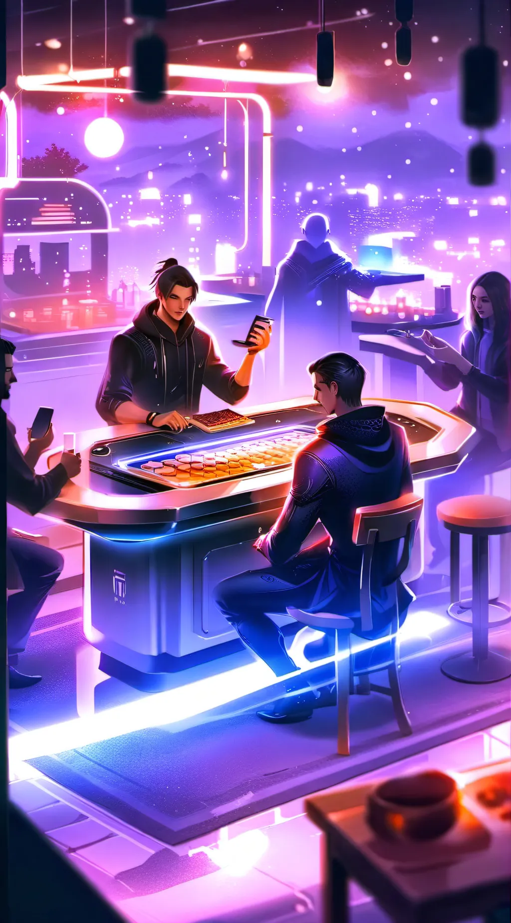 ai character: Slepless Bar background