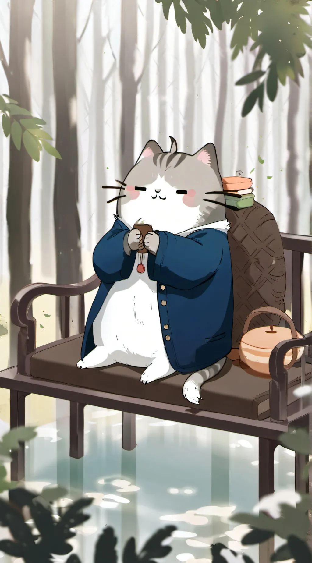 ai character: abandoned pusheen background