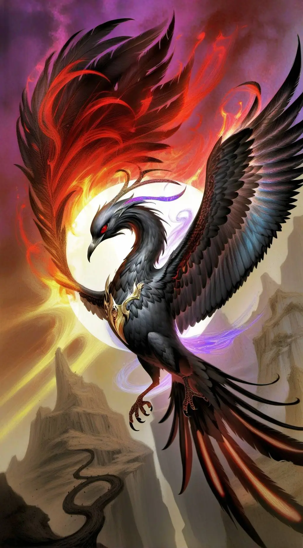 ai character: Pheonix Drop High background