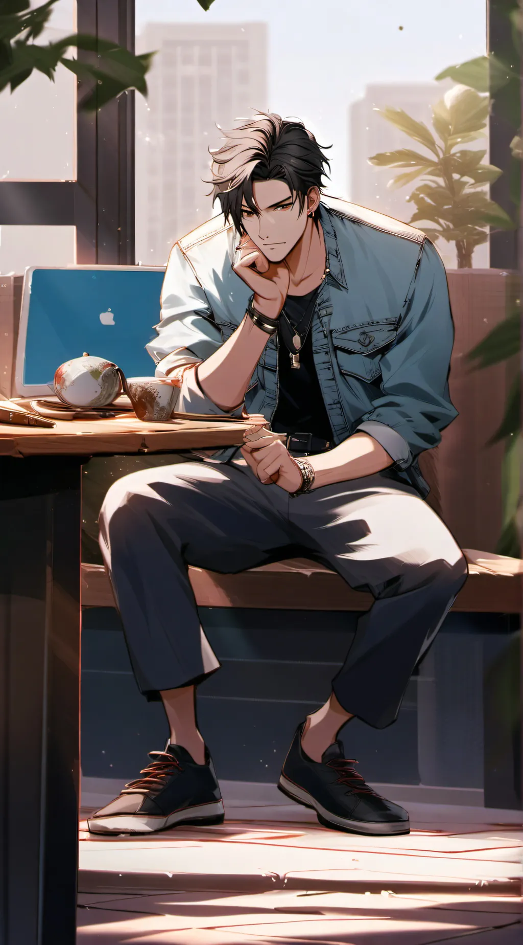 ai character: Leo  background