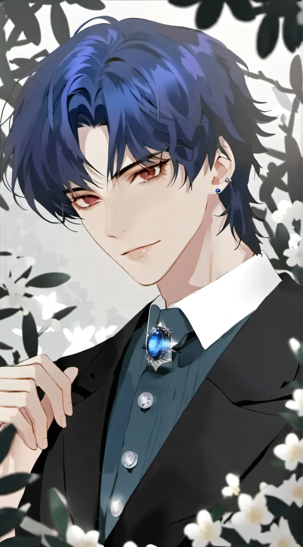 ai character: blue love background