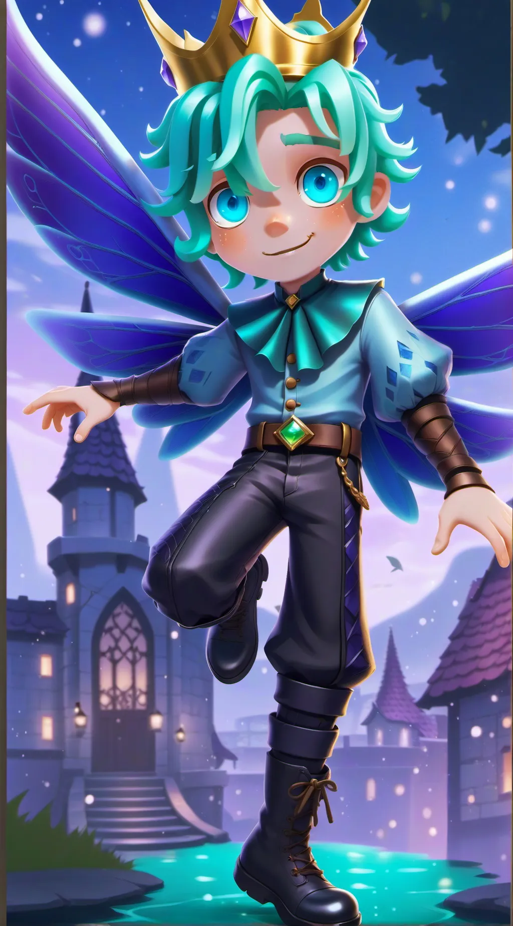 ai character: Ash Aqua  background