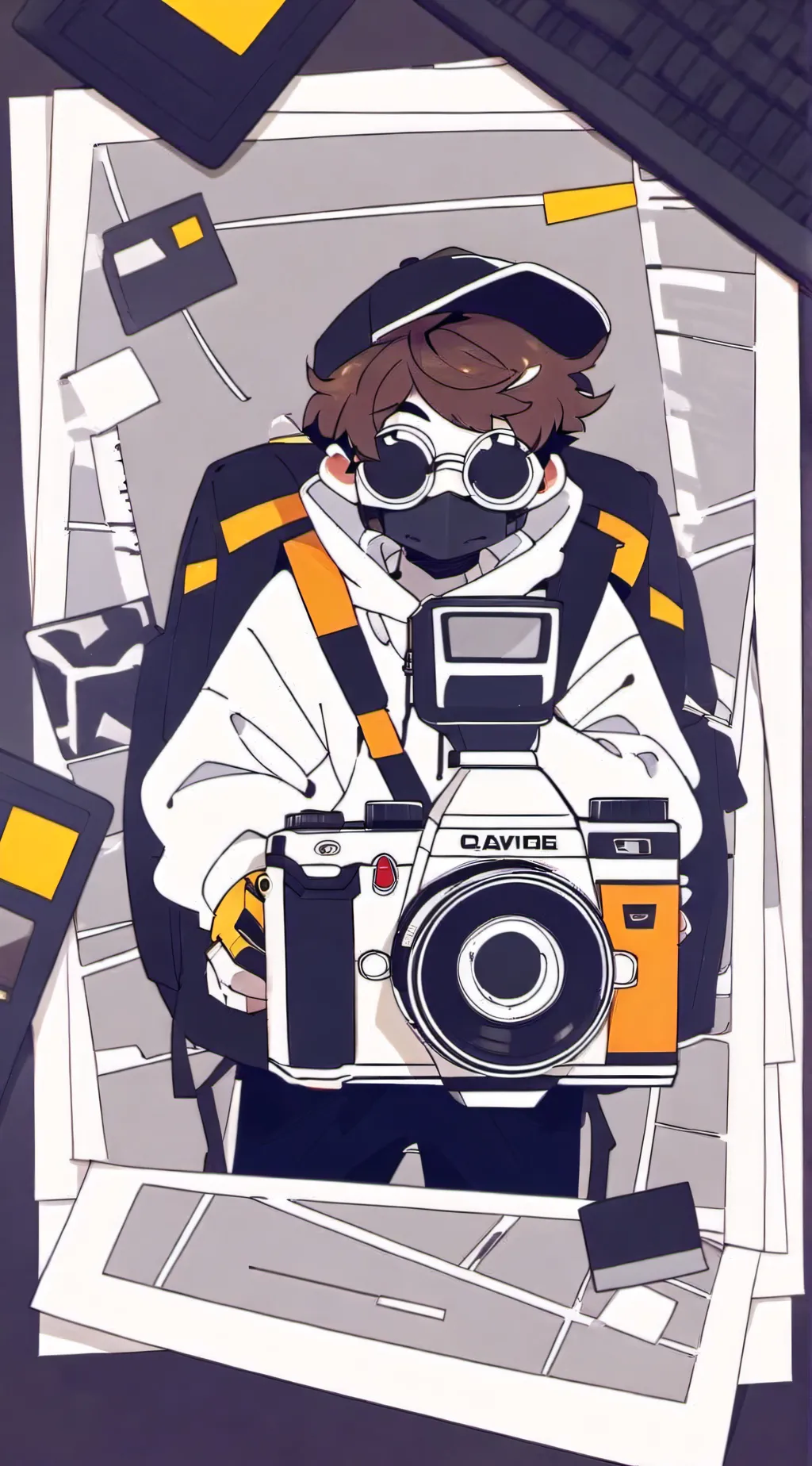 ai character: hungry camera man  background