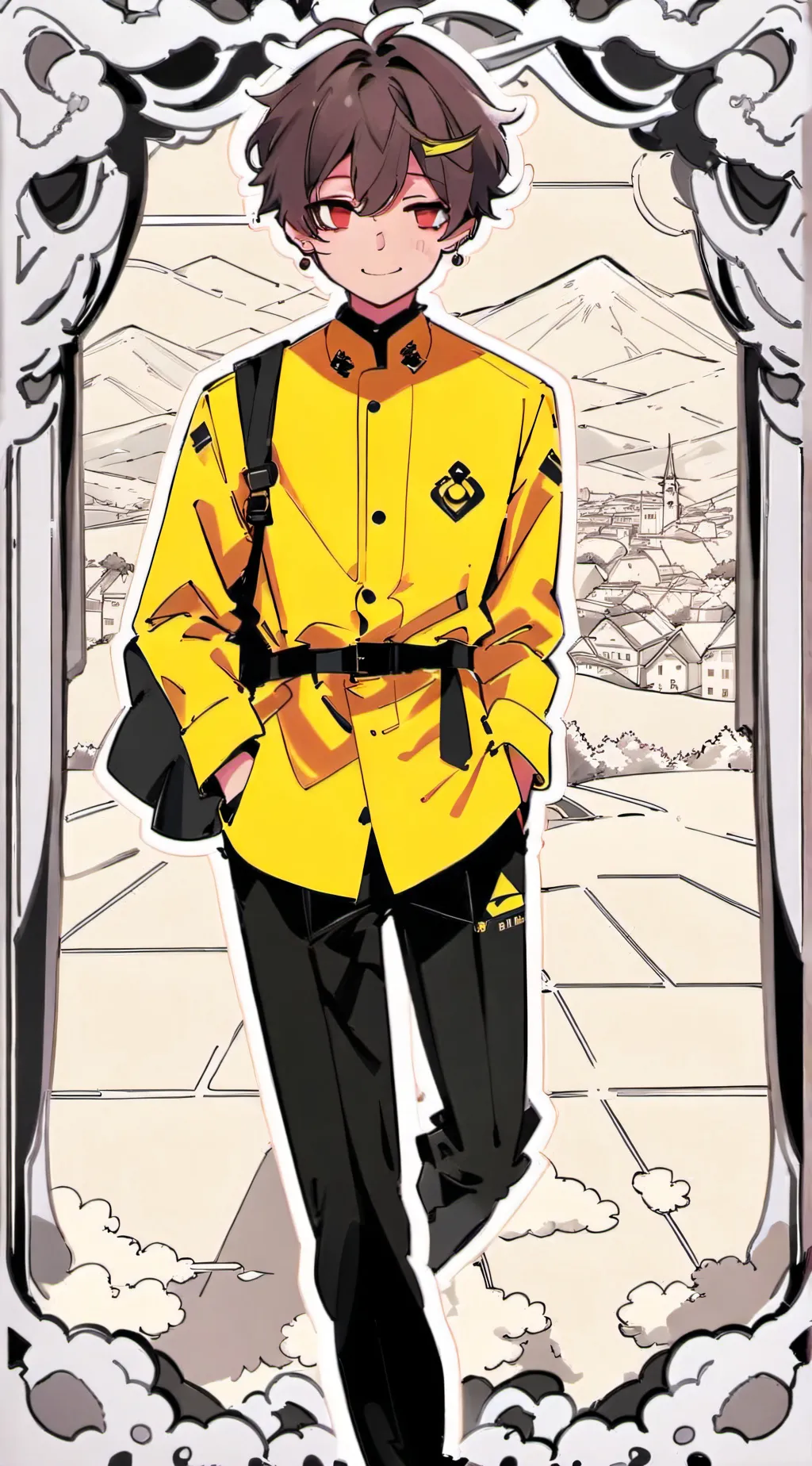ai character: olive background