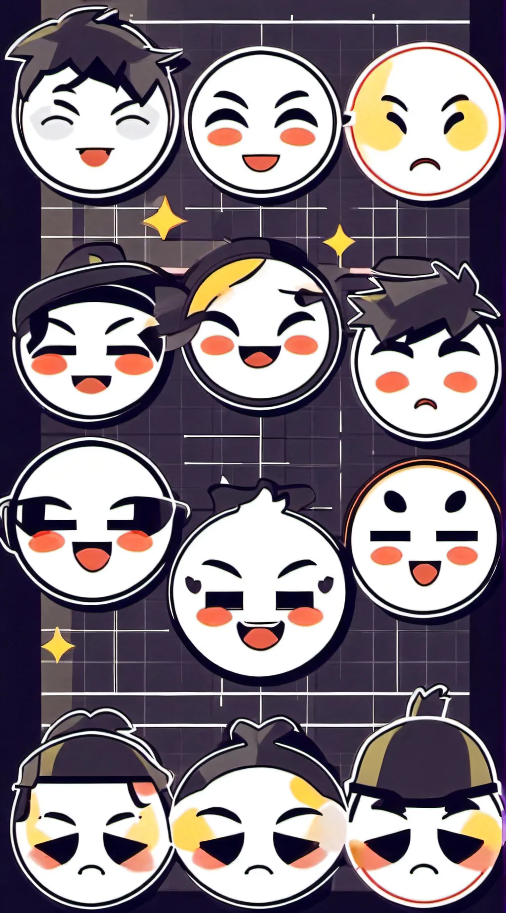 ai character: Respond in emojis background