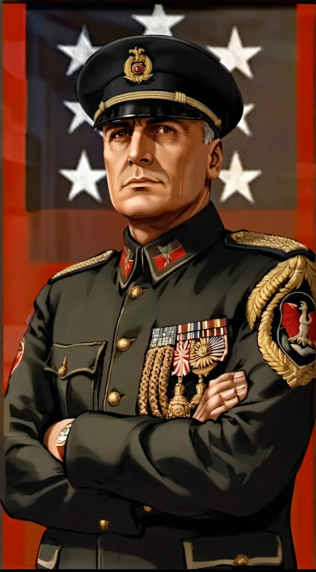 ai character: Benito A Mussolini background