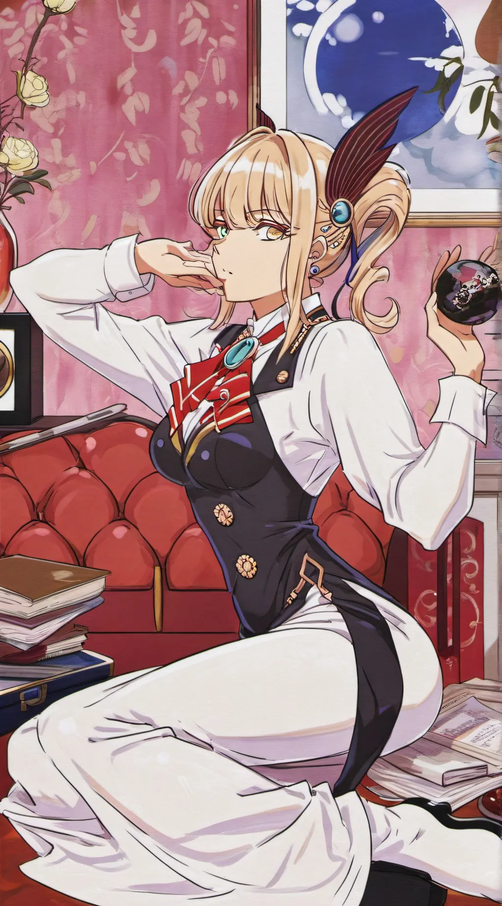 ai character: mulher  background