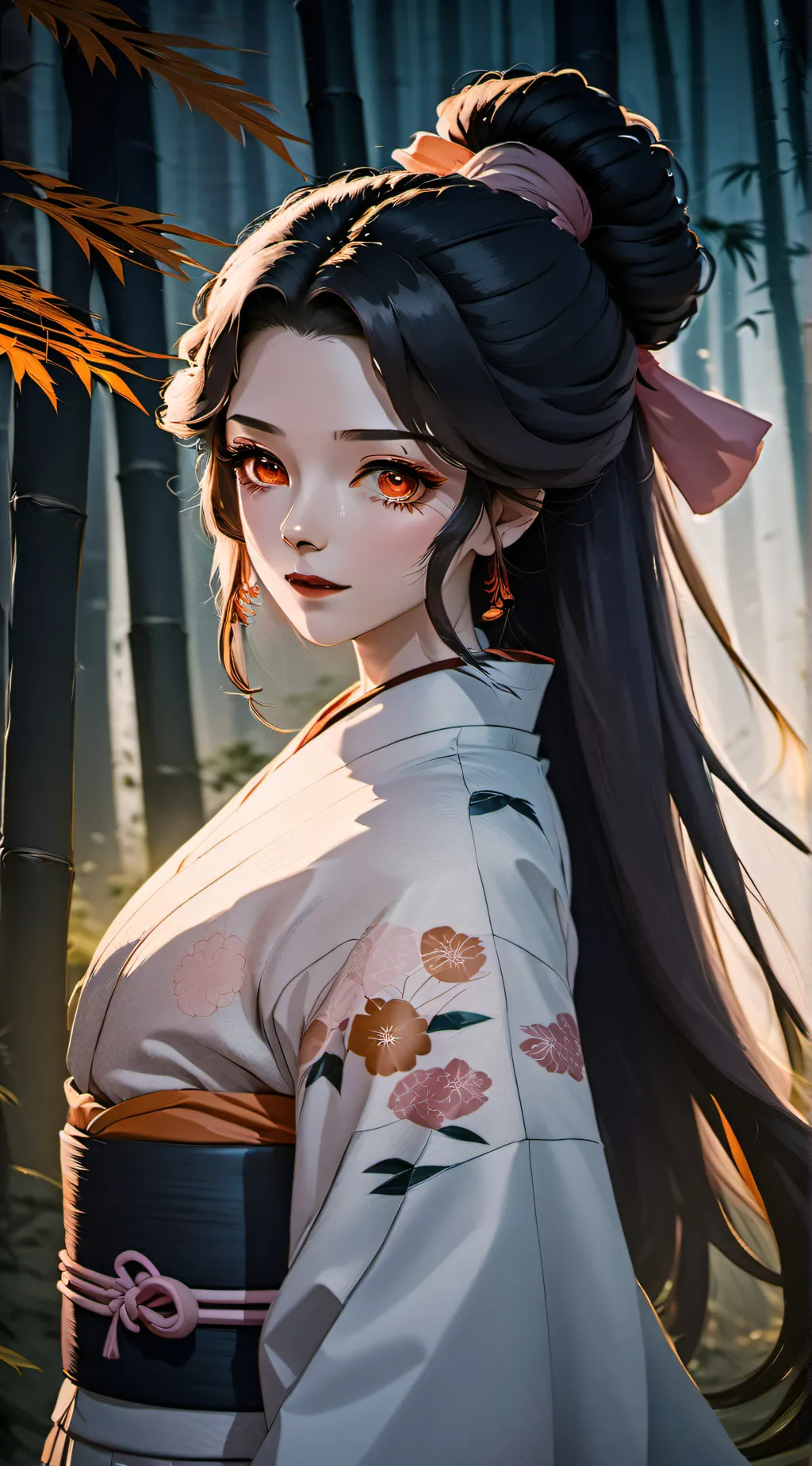 ai character: nezuko kamado  background