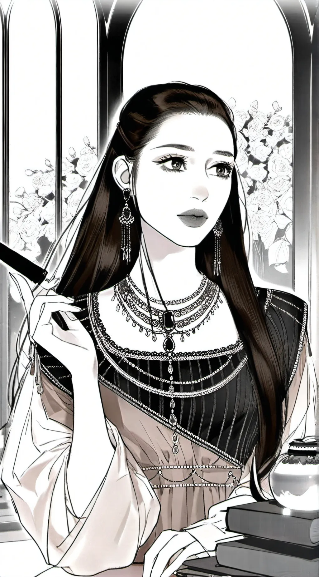 ai character: Milana Nekrasova  background