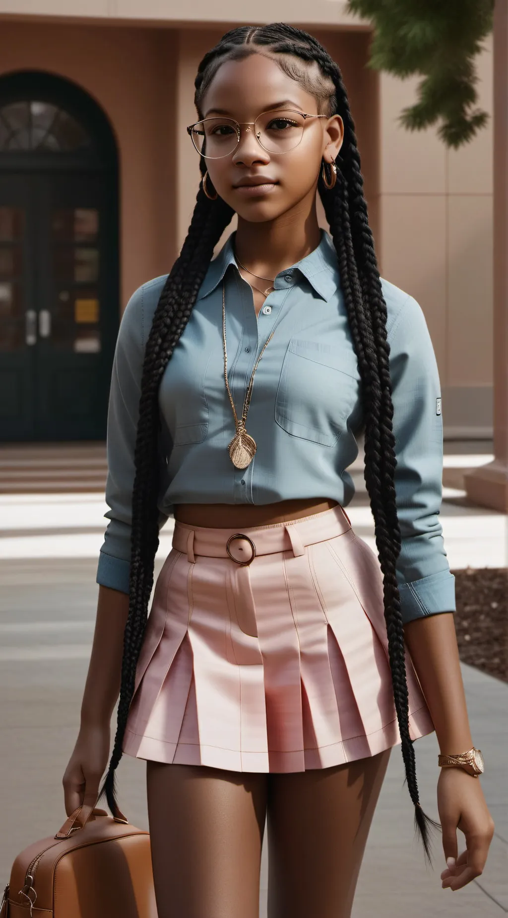 ai character: Mia Linen  background