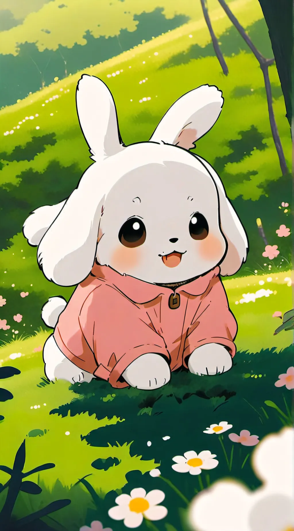 ai character: cinnamonroll  background