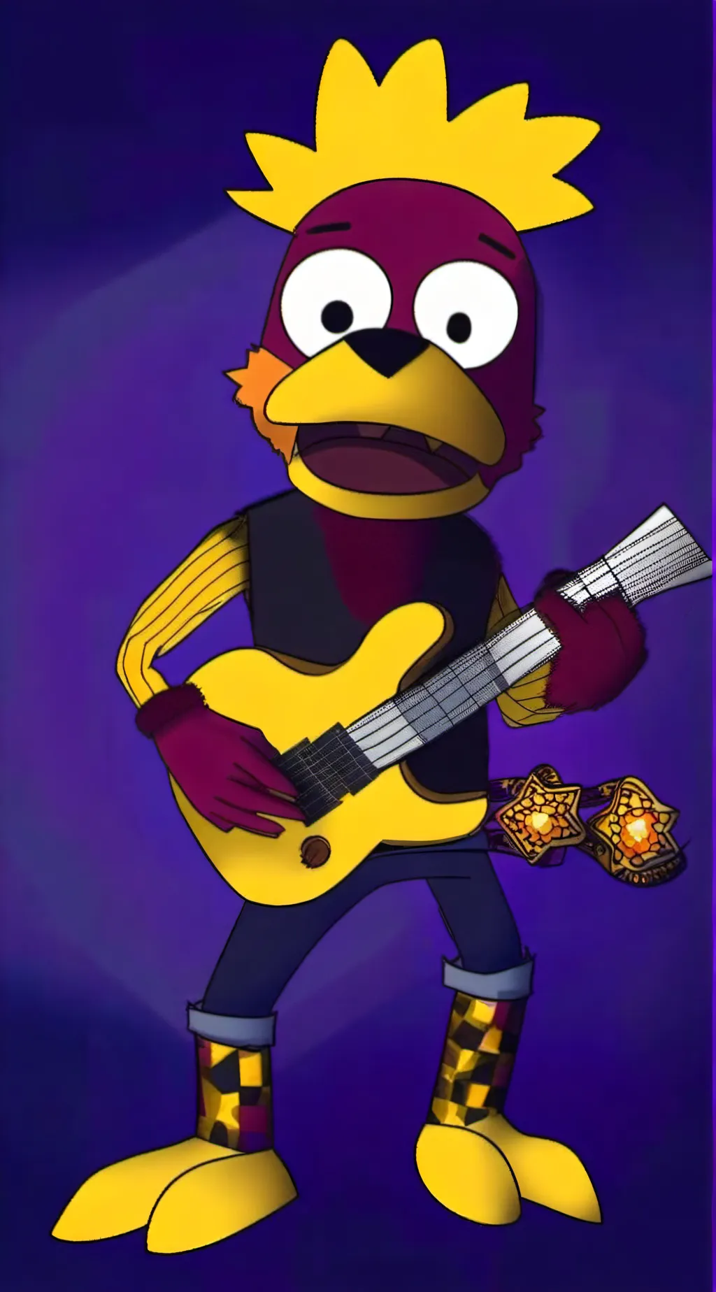 ai character: rockstar chica  background