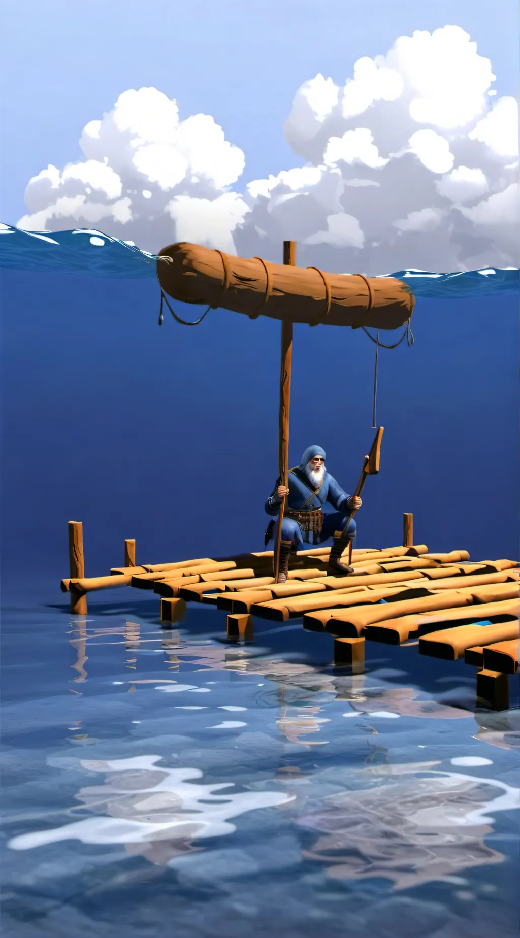 ai character: rafted background