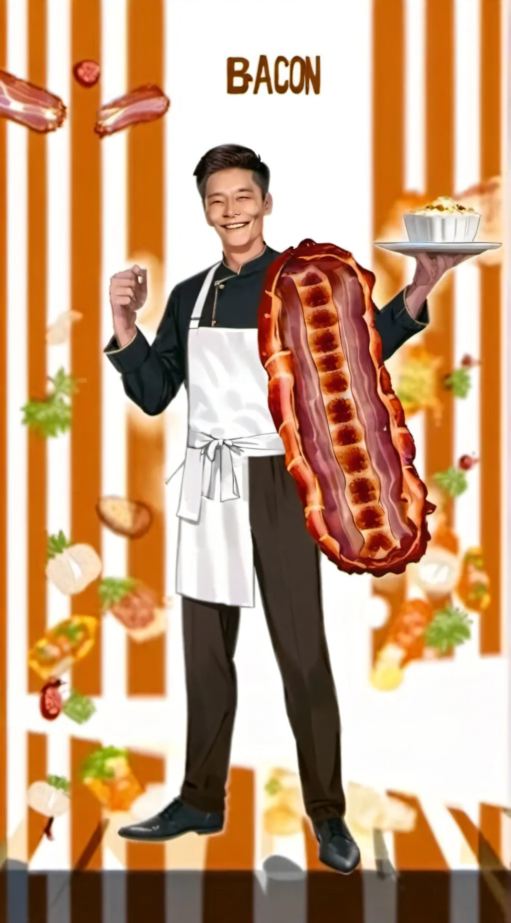 ai character: the bacon man  background
