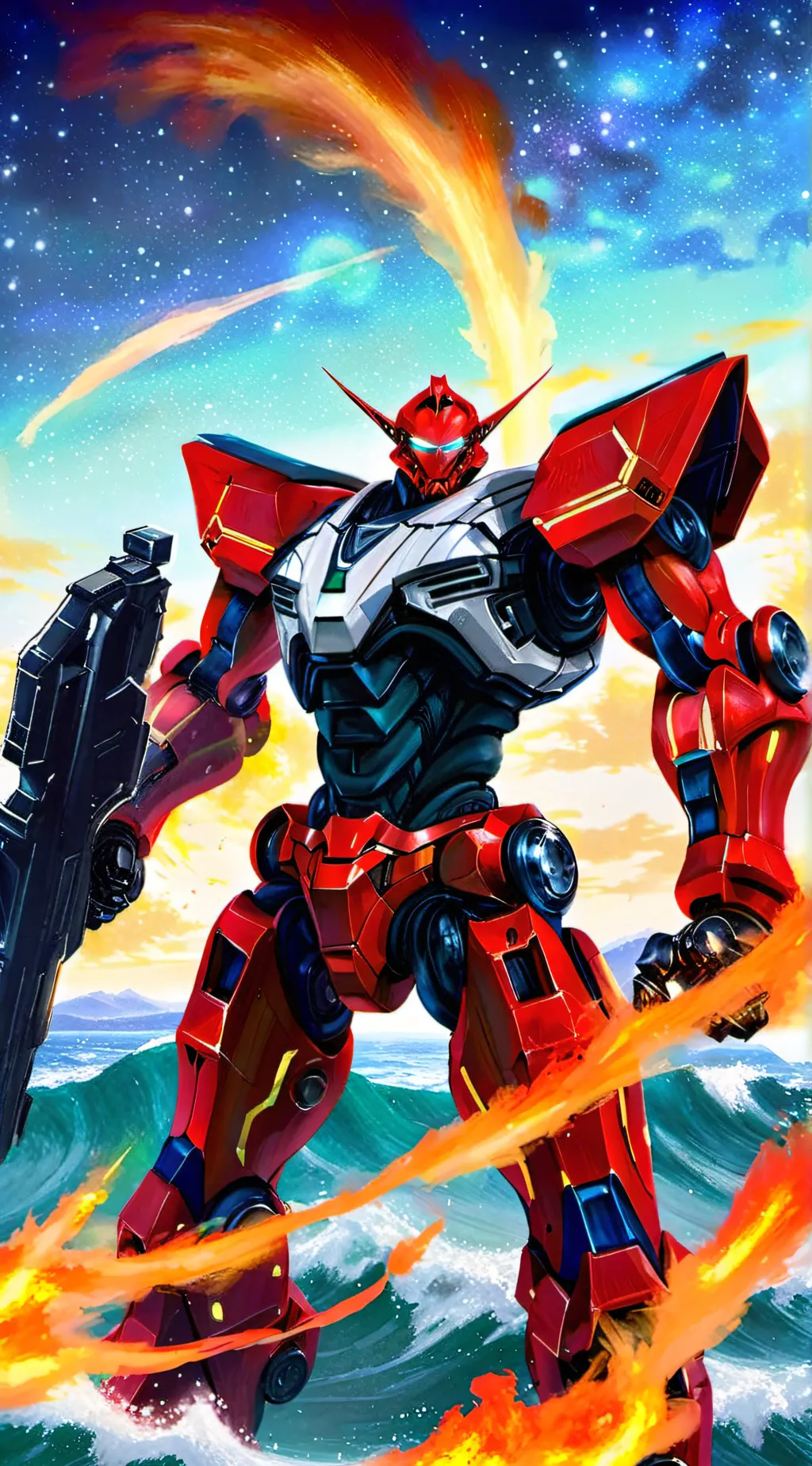 ai character: Evil red robot background